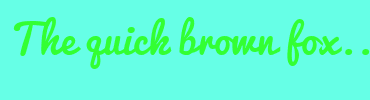 Image with Font Color 33FF33 and Background Color 66FFE6